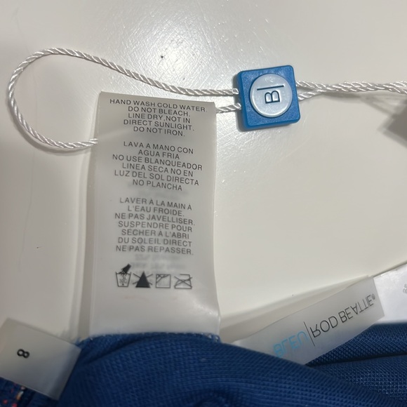 NWT Blue Rod Beattie Bandeau Navy Multi One Piece Swimsuit - Picture 6 of 9